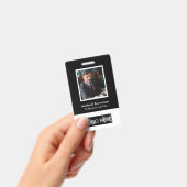 Badge Photo de code-barres Qr d'employé moderne minimal (Manuel / portable)