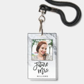 Badge Photo de fête de bachelorette de future Mme la mar (Arrière avec lanière)