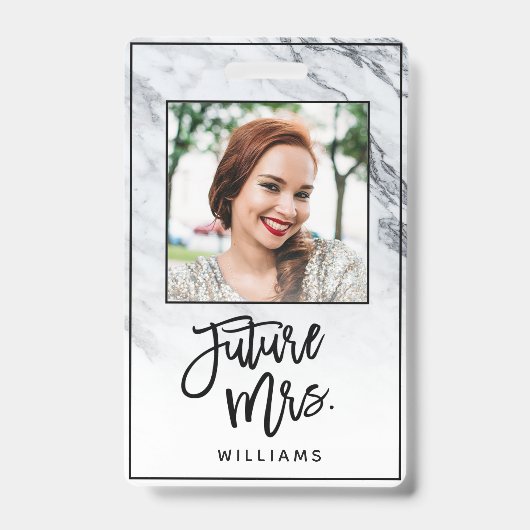 Badge Photo de fête de bachelorette de future Mme la mar (Avant)