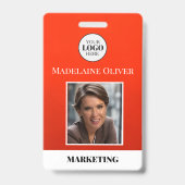Badge Photo de la carte d'identité de l'employé Code QR  (Avant)