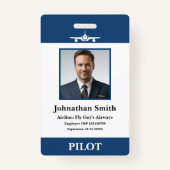 Badge Photo de la compagnie ID de sécurité Aviation Airl (Devant)