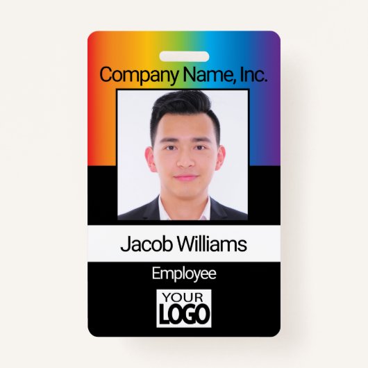 Badge Photo de l'employé - Arc en ciel (Devant)