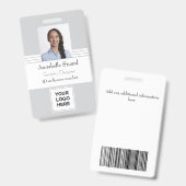 Badge Photo de l'employé Carte de sécurité d'identité (Avant & arrière)