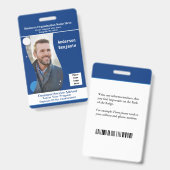 Badge Photo de l'employé Carte d'identité à code-barres (Avant & arrière)