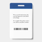 Badge Photo de l'employé Carte d'identité à code-barres (Arrière)