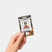 Badge Photo de l'employé Code à barres Logo Nom Fleurs (Manuel / portable)