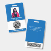 Badge Photo de l'employé Code-barres Logo Nom de l'entre (Avant & arrière)