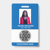 Badge Photo de l'employé Code-barres Logo Nom de l'entre (Avant)