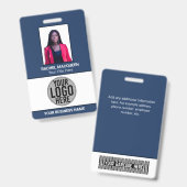 Badge Photo de l'employé Code-barres Logo Nom de l'entre (Avant & arrière)