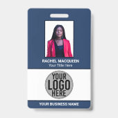 Badge Photo de l'employé Code-barres Logo Nom de l'entre (Avant)