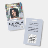 Badge photo de l'employé Code QR Code-barres Propr (Avant & arrière)