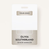 Badge Photo de l'employé Code QR Logo de l'entreprise So (Devant)