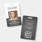 Badge Photo de l'employé Code QR Logo d'entreprise Code  (Avant & arrière)