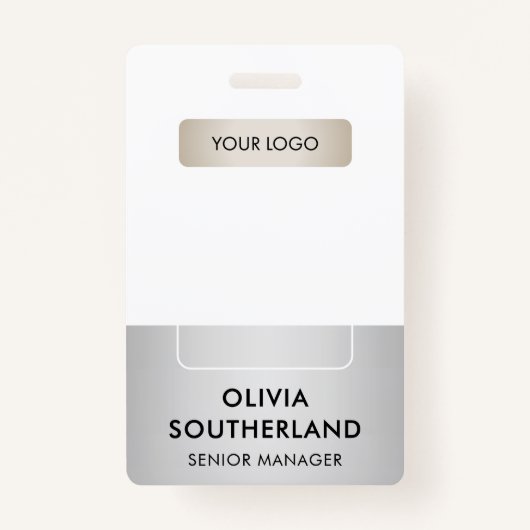 Badge Photo de l'employé Code QR Logo d'entreprise Ident (Devant)