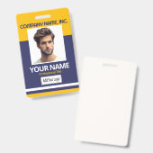 Badge photo de l'employé / de l'école - YW-Gold et (Recto et verso)