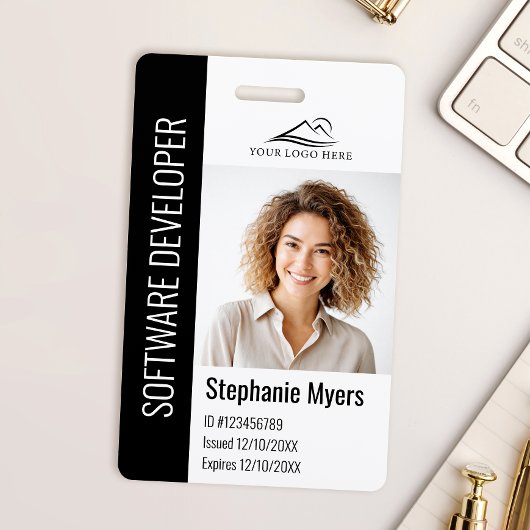 Badge Photo de l'employé de l'entreprise moderne Logo No