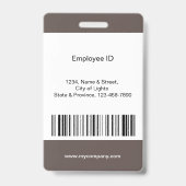Badge Photo de l'employé de l'entreprise personnalisé Te (Arrière)