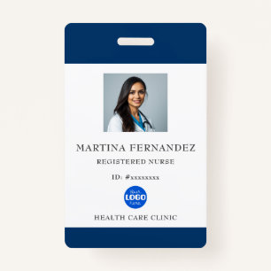 Badge Photo de l'employé de l'hôpital Médicale bleu mari