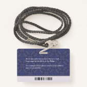 Badge Photo de l'employé de l'infirmière de fonctionneme (Derrière avec lanière)