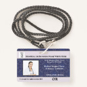 Badge Photo de l'employé de l'infirmière de fonctionneme (Devant avec lanière)