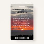 Badge Photo de l'employé de l'infirmière de voyage Médic (Dos)