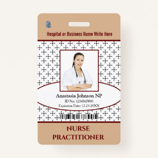 Badge Photo de l'employé de l'infirmière Médicale de l'h