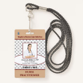 Badge Photo de l'employé de l'infirmière Médicale de l'h (Devant avec lanière)