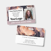 Badge Photo de l'employé d'entreprise professionnelle pe (Avant & arrière)