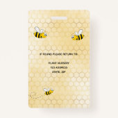 Badge Photo de l'employé du centre du jardin bumble abei (Dos)