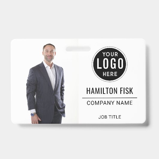 Badge Photo de l'employé du logo personnalisé (Avant)