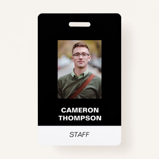 Badge Photo de l'employé du PERSONNEL personnalisé (Devant)
