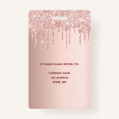 Badge photo de l'employé en or rose (Dos)