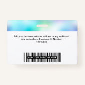 Badge Photo de l'employé holographique, Code à barres, L (Dos)