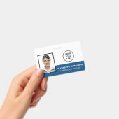 Badge Photo de l'employé ID Logo Code-barres Bleu (Manuel / portable)