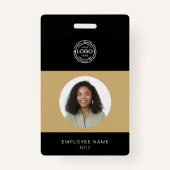 Badge Photo de l'employé, Logo, Code à barres, Nom (Devant)