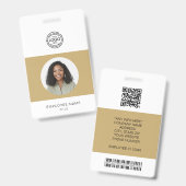 Badge Photo de l'employé, Logo, Code à barres, Nom (Avant & arrière)
