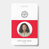 Badge Photo de l'employé, logo, code-barres, ID de nom (Avant)
