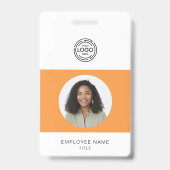 Badge Photo de l'employé, Logo, Code-barres, Nom ID (Avant)