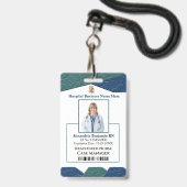 Badge Photo de l'employé Logo Code-barres Nom ID personn (Avant avec lanière)