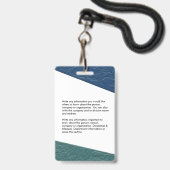 Badge Photo de l'employé Logo Code-barres Nom ID personn (Arrière avec lanière)