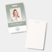 Badge Photo de l'employé, logo, dégradé de nom (Avant & arrière)