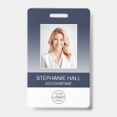 Badge Photo de l'employé, logo, dégradé de nom (Avant)