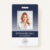 Badge Photo de l'employé, logo, dégradé de nom (Devant)