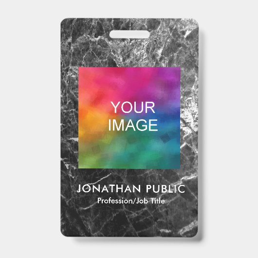 Badge Photo de l'employé Logo Nom et titre ID moderne (Avant)