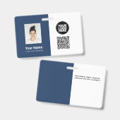 Badge Photo de l'employé, Logo, Profession, Code QR, Nom (Avant & arrière)