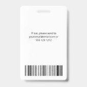 Badge Photo de l'employé Moderne Entreprise Noir (Back)