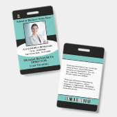 Badge Photo de l'employé Nom Carte d'identité Code-barre (Avant & arrière)