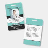 Badge Photo de l'employé Nom Carte d'identité Logo Code  (Avant & arrière)