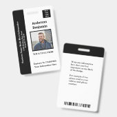 Badge Photo de l'employé Nom Logo Carte d'identité Code- (Avant & arrière)