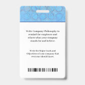 Badge Photo de l'employé Nom Logo Carte d'identité Code  (Arrière)